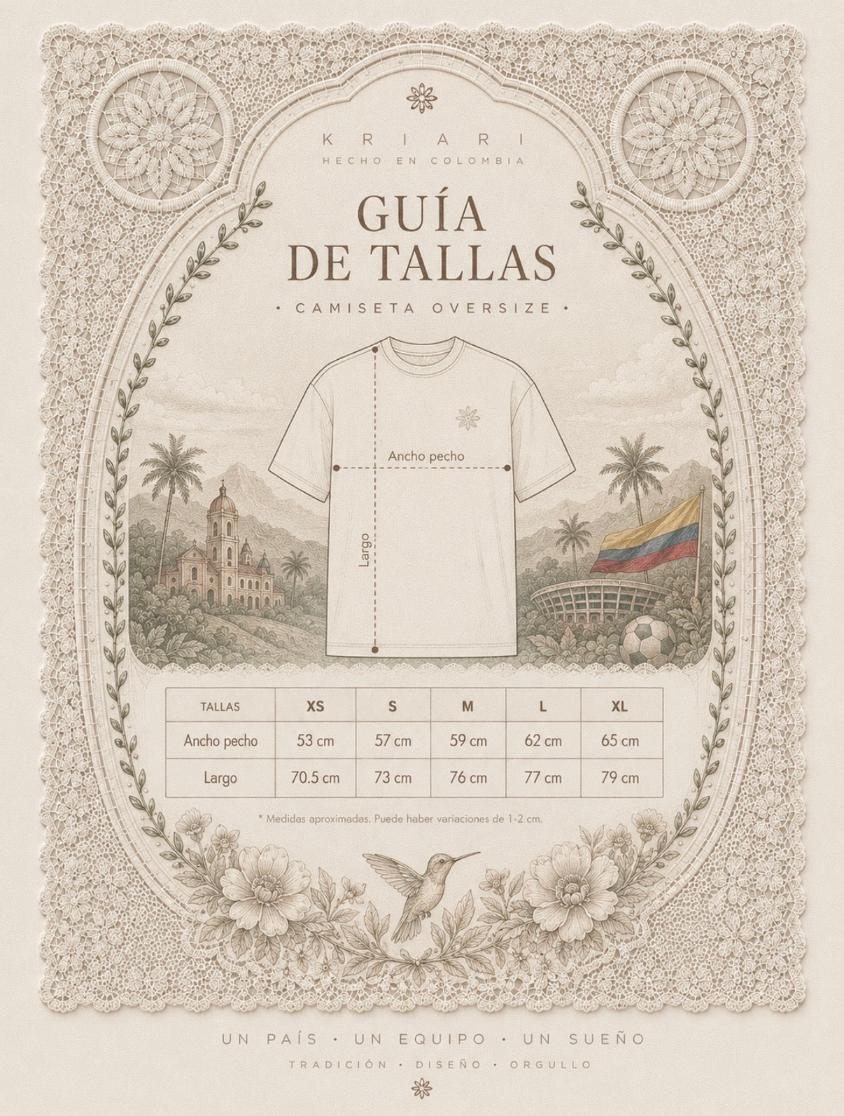 Camiseta oversize colombia